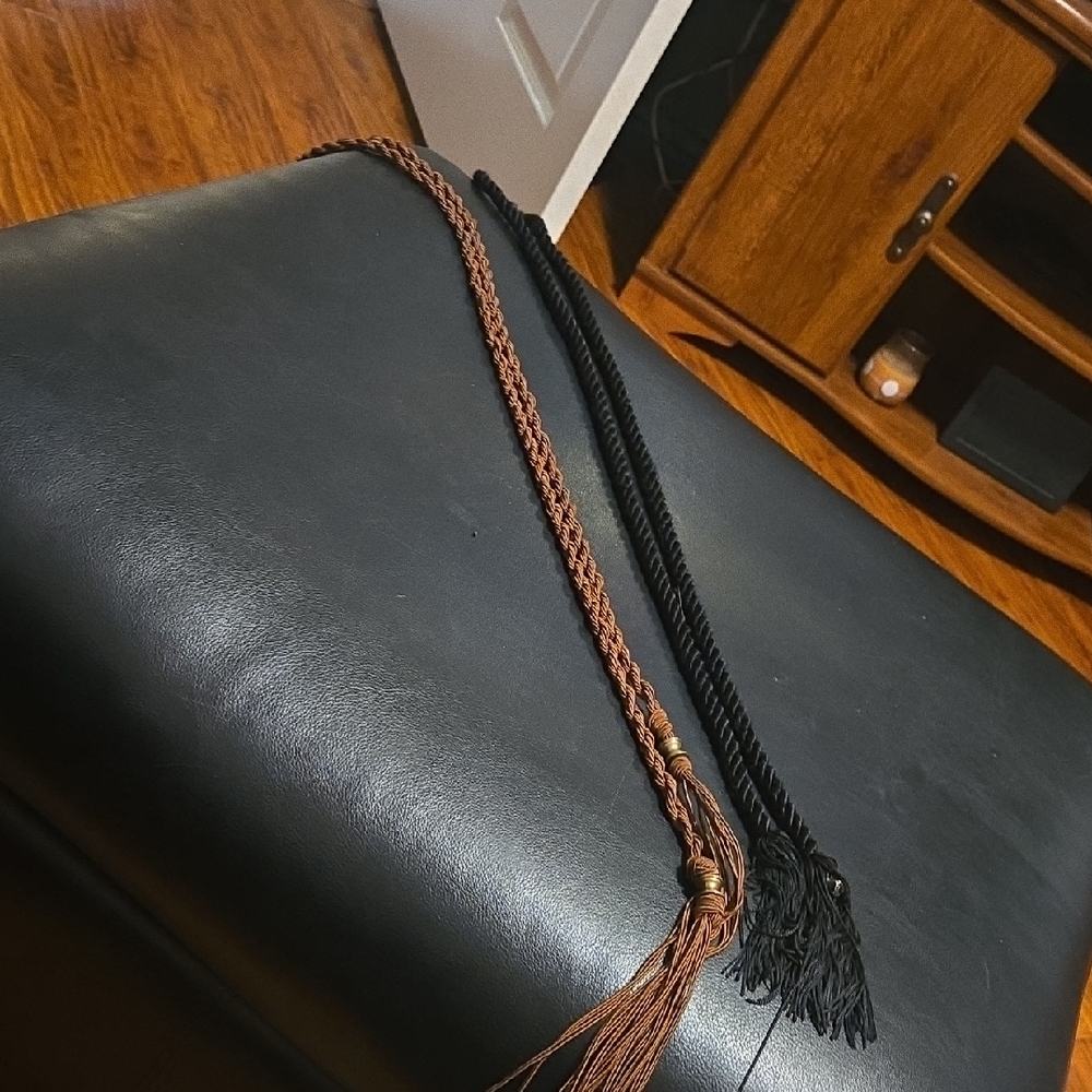 Brown and Black Braided Belts